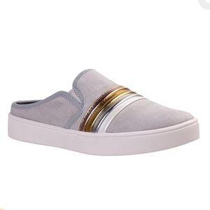 Spenco St Barts Womens Gray Size 8 Suede Slip On Orthopedic Mules Shoes Sneaker